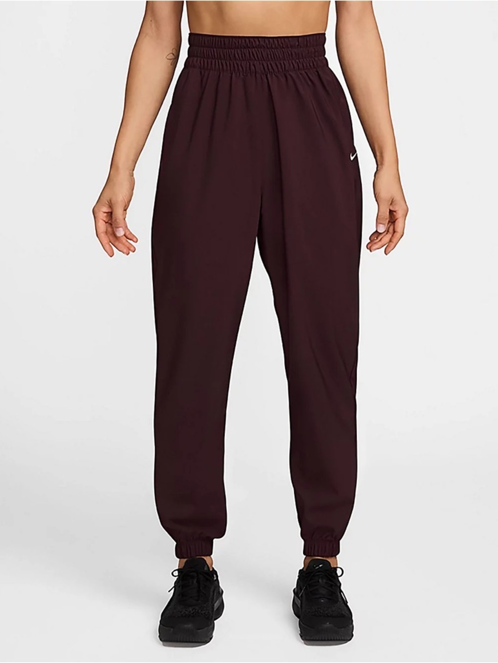 NWT! Large Nike Women’s Burgundy Crush One Dri-FIT High-Waisted 7/8 Joggers PC 🖤 - Picture 1 of 8
